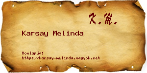 Karsay Melinda névjegykártya
