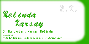 melinda karsay business card